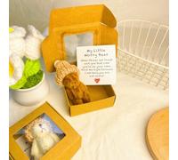 Generico Little Bear in Box, Handmade Mini Plush Bear in Box with Mini Plush Bear with Inspirational Card, Sympathy Gift for Christmas and Valentine's Day & Mother's Day (Brown)