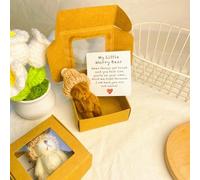 Generico Little Bear in Box, Handmade Mini Plush Teddy Bear in Box, Handmade Mini Plush with Inspirational Card and, Emotional Uplifting Support Pocket Hug Animal Positive Gifts (Coffee)