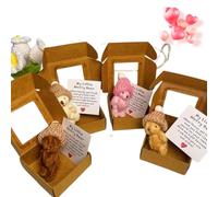 Generico Little Bear in Box, Handmade Mini Teddy Bear in , Handmade Mini Bear in , Emotional Support Plush Positive Gifts for Christmas and Valentine's Day (MIX)