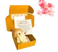Generico Little Bear in Box, Handmade Mini Teddy Bear in , Handmade Mini Bear in , Emotional Support Plush Positive Gifts for Christmas and Valentine's Day (White)