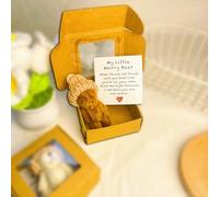 Generico Little Bear in Box, Mini Plush Teddy Bear in Box, Mini Plush Bears, with Inspirational Card, Desk Accessories, Cute BearGifts for Sympathy (Brown)
