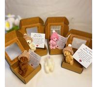 Generico Little Bear in Box, Mini Plush Teddy Bear in Box, Mini Plush Bears, with Inspirational Card, Desk Accessories, Cute BearGifts for Sympathy (4pcs-mix)