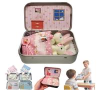 Generico Little Pocket Bunny, Easter Basket Stuffer Decorative Boxes, DIY Pet Bunny Adoption House Tin Box for Friend Gift,Personalised Mini Plush Home Decorative