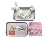 Generico little pocket bunny in a tin bunny easter plush and baby bunnies in pocket tin Easter Basket Stuffer Easters Baskets Decorative Boxes Mini Plush House