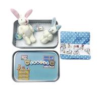 Generico little pocket bunny in a tin bunny easter plush and baby bunnies in pocket tin Easter Basket Stuffer Easters Baskets Decorative Boxes Mini Plush House