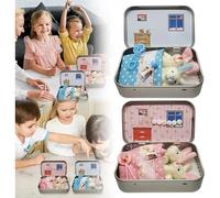 Generico Little Pocket Bunny in Box,Easter Little Pocket Bunny Decorative Boxes,Easter Basket Stuffer, Easters Baskets Decorative Boxes,Personalised Mini Plush House,Easters Gifts Cute Rabbit (2pcs)