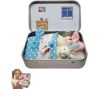 Generico Little Pocket Bunny in Box,Easter Little Pocket Bunny Decorative Boxes,Easter Basket Stuffer, Easters Baskets Decorative Boxes,Personalised Mini Plush House,Easters Gifts Cute Rabbit (Blue)