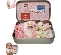 Generico Little Pocket Bunny in Box,Easter Little Pocket Bunny Decorative Boxes,Easter Basket Stuffer, Easters Baskets Decorative Boxes,Personalised Mini Plush House,Easters Gifts Cute Rabbit (Pink)