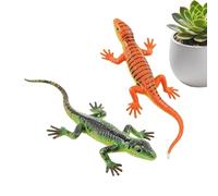 Generico Lizard Toys For Kids - Standard Size 2 Piece Color Changing Realistic Reptile Toy, Educational Animal Model Playset For Home Classroom School Birthday Party Favors