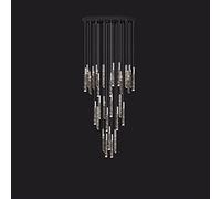 Generico Loft Moderno LED Lampadario K9 Crystal Chrome Duplex Duplex Stair Chandelier Soggiorno Soffitto da soffitto Appeso Lampada a Sospensione di Lusso,Stile Minimalista