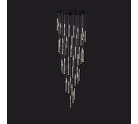 Generico Loft Moderno LED Lampadario K9 Crystal Chrome Duplex Duplex Stair Chandelier Soggiorno Soffitto da soffitto Appeso Lampada a Sospensione di Lusso,Stile Minimalista