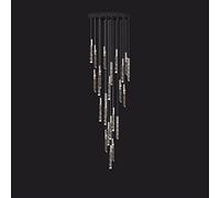 Generico Loft Moderno LED Lampadario K9 Crystal Chrome Duplex Duplex Stair Chandelier Soggiorno Soffitto da soffitto Appeso Lampada a Sospensione di Lusso,Stile Minimalista