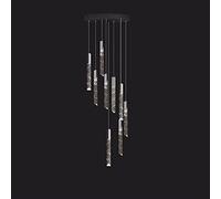 Generico Loft Moderno LED Lampadario K9 Crystal Chrome Duplex Duplex Stair Chandelier Soggiorno Soffitto da soffitto Appeso Lampada a Sospensione di Lusso,Stile Minimalista