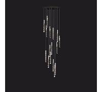 Generico Loft Moderno LED Lampadario K9 Crystal Chrome Duplex Duplex Stair Chandelier Soggiorno Soffitto da soffitto Appeso Lampada a Sospensione di Lusso,Stile Minimalista