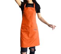 Genérico Lonå - Grembiule da lavoro regolabile, con 2 tasche, impermeabile, per uomini e donne, in poliestere, cotone, a prova di acete, per ristorante, barbecue, Orange (arancione), Consulte la