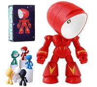 Generico Lonely Robot Light - Magnetic Cartoon Cute LED Mini Night Light Robot, Adorable Desk Companion & Creative Table Lamp for Bedroom, Living Spaces, Gift (Red)