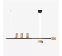 Generico Long Restaurant Pendant Light, Yellow Cave Stone Retro Wood Grain Dining Table Light, Island Counter Counter Pendant Light