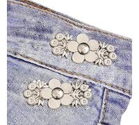 Genérico Loose Jeans Button Pins - 2 Pairs Pants Button Waist Pins - Adjustable Pants Buttons Tightener, Metal Buttons Tighteners, Detachable Waist Tightener Buckles Decorative For Loose Jeans, Pant