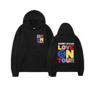 Generico Love On Tour Felpa Con Cappuccio Da Uomo E Da Donna, Moda, Felpa A Maniche Lunghe,Black-S
