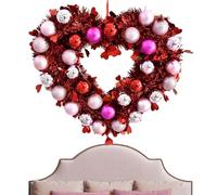 Genérico Love Style - Ghirlanda per porta, 31 x 36 cm, finitura decorativa da appendere, a forma di cuore, leggera e resistente, montaggio semplice della guida della parete dal design liscio per il
