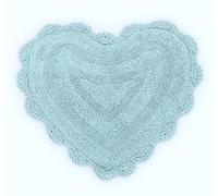 Generico Lovely Shabby Tappeto da Bagno Leyla a Forma di Cuore 55 x 55 cm Antiscivolo (Azzurro)
