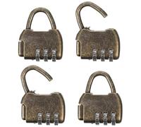 Generico Lucchetto a Combinazione Digitale Retrò Antico in Stile Cinese Set 4 Pezzi Piccolo Sicuro per Valigie Cassetti e Armadi Password Personalizzabile e Design Resistente alla