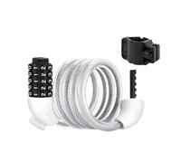 Generico Lucchetto for Bicicletta Codice a 5 cifre Lucchetto for Cavo in Acciaio Portatile Durevole antifurto Blocco di Sicurezza for Bici Porta/Motore/Scooter/Bicicletta(White)