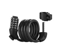 Generico Lucchetto for Bicicletta Codice a 5 cifre Lucchetto for Cavo in Acciaio Portatile Durevole antifurto Blocco di Sicurezza for Bici Porta/Motore/Scooter/Bicicletta(Black)