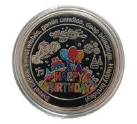 Generico luccky Challenge Coin - Messaggio di Buon Compleanno Creativo | Moneta di Torta commemorativa da Collezione | Moneta d'oro di Compleanno per attività di, Bambini, familiari, Amici