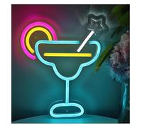 Generico luce decorativa Bicchiere da cocktail arcobaleno con stella curva, insegna al neon, luce LED 22,4 cm × 26,8