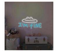 Generico luce decorativa Lampada al neon con scritta I'm Fine rilassante e ambientata,alimentata da [Informazioni mancanti](B)