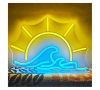 Generico luce decorativa Lampada al neon tramonto per la decorazione della per stanza all'alba sul mare per dell'hotel a tema per feste in casa(27X40cm)