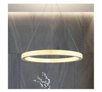 Generico Luce Pendente, Lampada a Sospensione a LED in Alluminio Acrilico Dorato con Cerchio, for Camera da Letto, Tavolo da Pranzo, Arredamento for la casa, Altezza Regolabile(CD85cm)