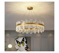 Generico Luce Pendente, Lampadario Moderno da soffitto in Cristallo Dorato for Soggiorno, Sala da Pranzo, Camera da Letto, arredo casa, Personalizzabile(Warm White,BD100cm)