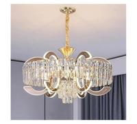 Generico Luce Pendente, Lampadario Moderno in Cristallo con Braccio Luminoso Trasparente e Catena Regolabile for Soggiorno e Hotel(BD75CM)