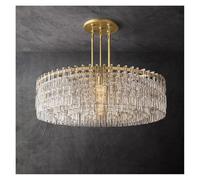 Generico Luce Pendente, Lampadario Rotondo in Cristallo Color Rame e Oro, Illuminazione Decorativa for Soggiorno e Sala da Pranzo, Moderna Lampada a Sospensione a LED(Warm White,AD120CM)