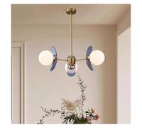 Generico Luce Pendente, Moderni apparecchi di Illuminazione for Interni for soggiorni, Sale da Pranzo e camere da Letto, lampade a Sospensione in Ferro e Vetro(C Gold 3head)