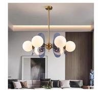 Generico Luce Pendente, Moderni apparecchi di Illuminazione for Interni for soggiorni, Sale da Pranzo e camere da Letto, lampade a Sospensione in Ferro e Vetro(C Gold 6head)