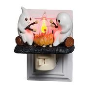 Generico Luce Per La Notte Falò Fantasma - Lampada Halloween con Fiamma Tremolante | Lampada Notturna LED Da Incastro Per Camera Da Letto Halloween, Sala, Casa, Camera Dei Bambini