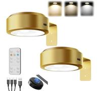 Generico Luce per Quadri Senza Fili con Telecomando, Faretti LED Ricaricabili USB per Quadri Lampada Applique Quadro Luci da Parete Interno a Batteria Luce Muro per Esposizione Pittura Vetrina