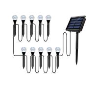 Generico Luce Solare da Prato con Sfera a Bolle, Decorazione Natalizia Impermeabile for Esterni, Atmosfera, Stringa, Luce con Presa a Terra(10ball-RGB)