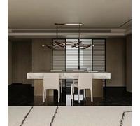 Generico Luce sospesa, Lampadari moderni, minimalisti, sobri e di lusso, adatti for la casa, illuminazione a LED dimmerabile, sospensione for soggiorno(Natural Light,Square Black)