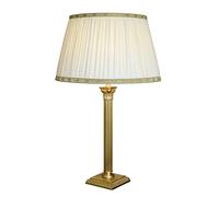 Generico LUCECLASS - C488 lampada da tavolo classica in fusione di ottone satinato con paralume in seta plissé lume da salotto elegante, per camera letto, hotel