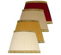 Generico LUCECLASS | cappello paralume paraluce per lampada tondo nuovo in tessuto pieghettato avorio panna stoffa fatto a mano Made in Italy cucito a mano. (DIAM.55 ATTACCO E27, BORDEAUX)