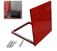 Generico Lucernario con botola di sfiato sul Tetto Rosso - Coperchio di Accesso in Ferro Resistente con Telaio in Alluminio, Accesso al Tetto Esterno, Dimensioni 17-48 Pollici (24x25 Pollici - 61x63,