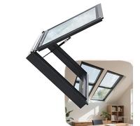 Generico Lucernario da Tetto 30x39, 35x28, 28x33, 26x30 Pollici - Telaio in Alluminio e Vetro temperato per l'uscita, la Ventilazione e la Luce Naturale in verande e soffitte, Ideale per tetti Piani/