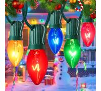 Generico Luci a Stringa Natalizie a LED for Esterni, luci for Decorazioni Multicolori Lampadine a, Decorative Vintage for Feste in Giardino L'Albero Natale(25 Clear Multicolor)