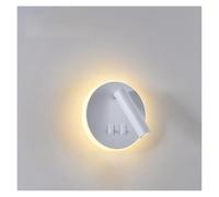 Generico Luci da parete, Lampada da parete con ricarica wireless moderna a LED comodino interruttore USB Illuminazione for interni Decorazione del soggiorno(Cool,F White Round)