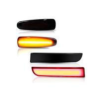 Generico Luci Direzione Indicatore Direzione Laterale Ambrato Per Mitsubishi Per Lancer Per Evo X Per Mirage Per Outlander Riflettore Paraurti Rosso Coda/freno(4PCS Smoked Lens)