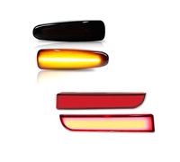 Generico Luci Direzione Indicatore Direzione Laterale Ambrato Per Mitsubishi Per Lancer Per Evo X Per Mirage Per Outlander Riflettore Paraurti Rosso Coda/freno(4PCS Red Lens)